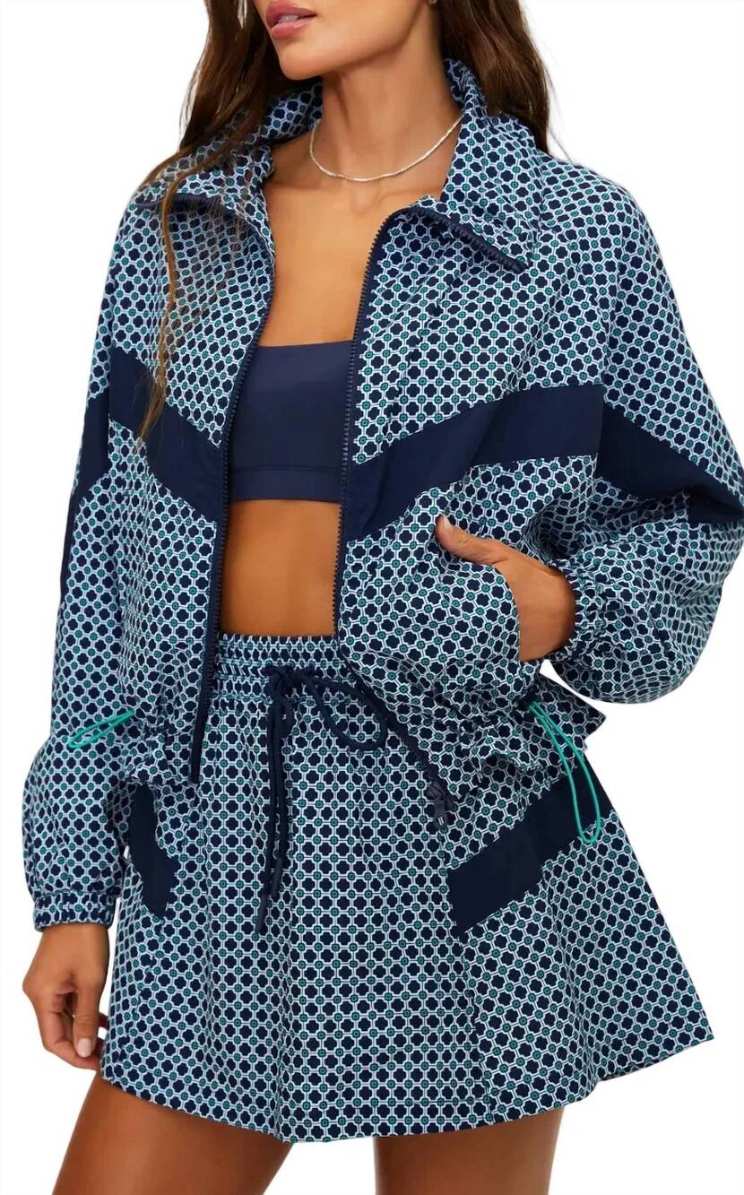 NEW BEACH RIOT casen jacket in twilight tides geo